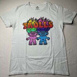 Dream Works Good Luck Trolls 60th Anniversary White Size Medium 100% Cotton